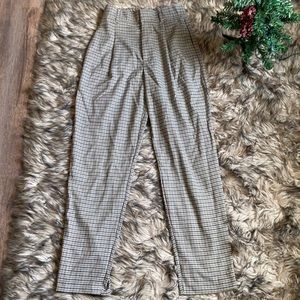 ZARA Houndstooth Pleated Pants XS